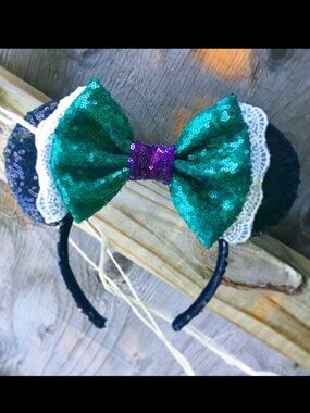 Handmade Disney Inspired Haunted Mansion Sequin Mouse Ear Headband - NWOT